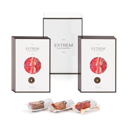 Cofre con Jamón, Paleta y embutidos ibéricos ECO