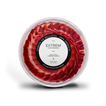 Jamón de bellota 100% ibérico Cortado a Mano en envase de atmósfera 90 gr