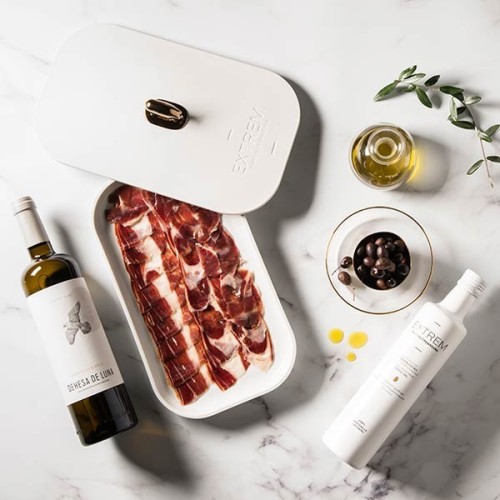Gourmet Box con 10 Sobres de Jamón y Paleta de bellota 100%