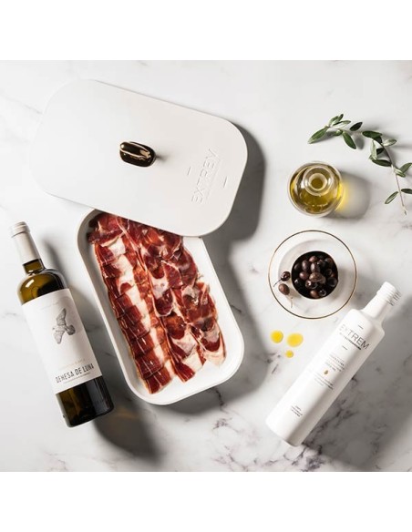 Gourmet Box con 10 Sobres de Jamón y Paleta de bellota 100%