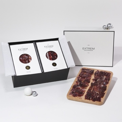 Gift Box 30 Packs 100% Iberian Acorn-Fed Ham D.O. Extremadura – Hand Carved