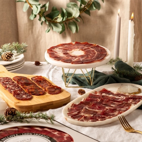 Gift Box with 30 Packs of 100% Iberian Acorn-Fed Ham D.O. Dehesa de Extremadura – Hand-Carved