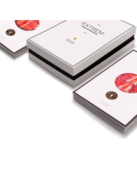Cofre con 10 Sobres de Jamón y Paleta de bellota 100% ibérica