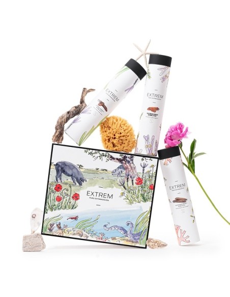 Estuche Gourmet ilustrado con Medias Piezas Ibéricas  + Regalo Gourmet