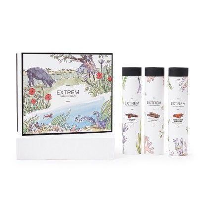 Estuche Gourmet ilustrado con Medias Piezas Ibéricas  + Regalo Gourmet