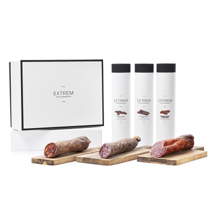 Luxury Iberian Gift Box with 3 Half Pieces – Lomo, Chorizo & Salchichón