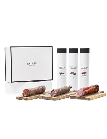 Luxury Iberian Gift Box with 3 Half Pieces – Lomo, Chorizo & Salchichón